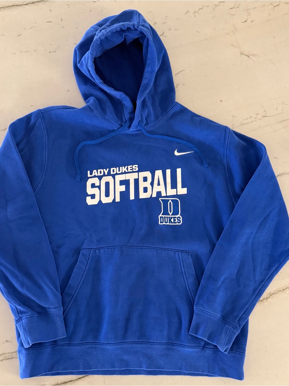 Duke Blue Devils Lady Dukes Softball Nike Blue Logo Hoodie L